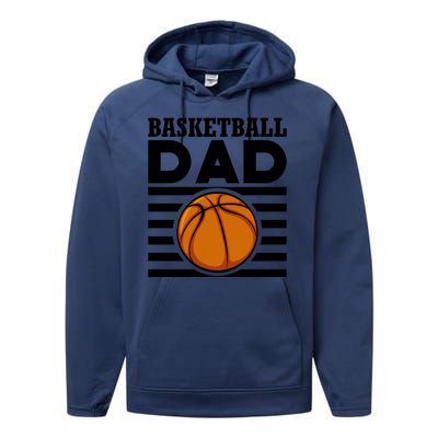 Basketball Dad Vintage Retro Line Performance Fleece Hoodie