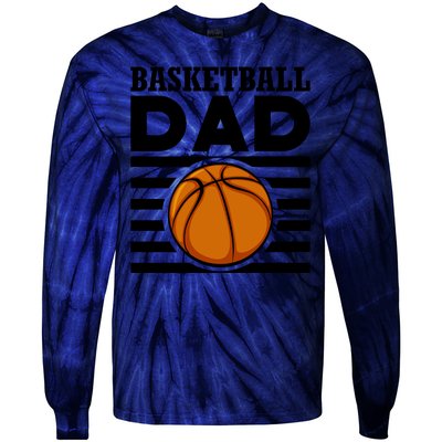 Basketball Dad Vintage Retro Line Tie-Dye Long Sleeve Shirt