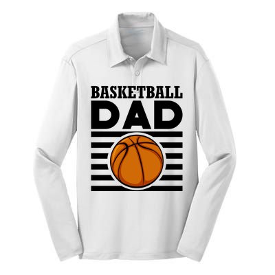 Basketball Dad Vintage Retro Line Silk Touch Performance Long Sleeve Polo