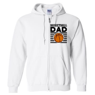 Basketball Dad Vintage Retro Line Full Zip Hoodie