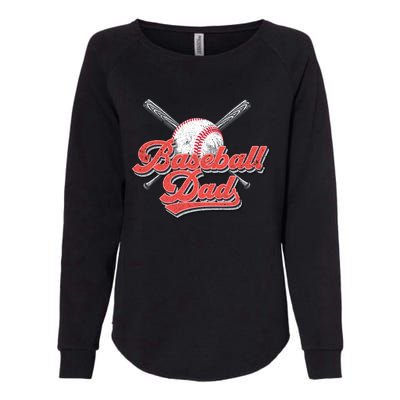 Baseball Dad Vintage Baseball For Dad Womens California Wash Sweatshirt