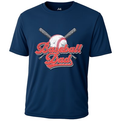 Baseball Dad Vintage Baseball For Dad Cooling Performance Crew T-Shirt