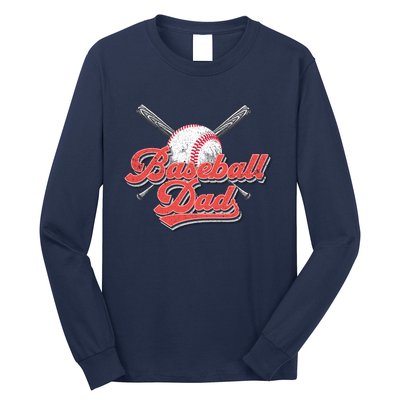 Baseball Dad Vintage Baseball For Dad Long Sleeve Shirt