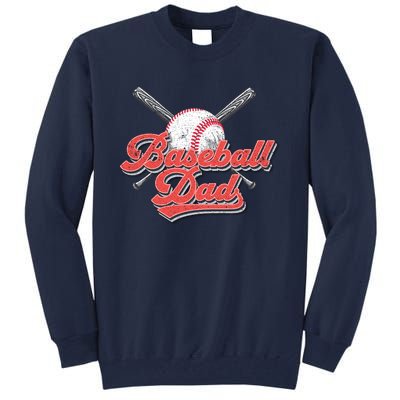 Baseball Dad Vintage Baseball For Dad Tall Sweatshirt