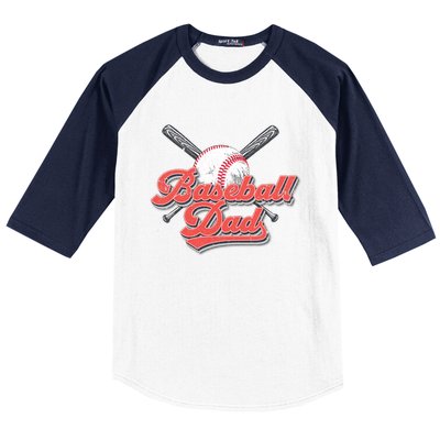 Baseball Dad Vintage Baseball For Dad Baseball Sleeve Shirt