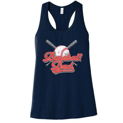 Baseball Dad Vintage Baseball For Dad Women's Racerback Tank