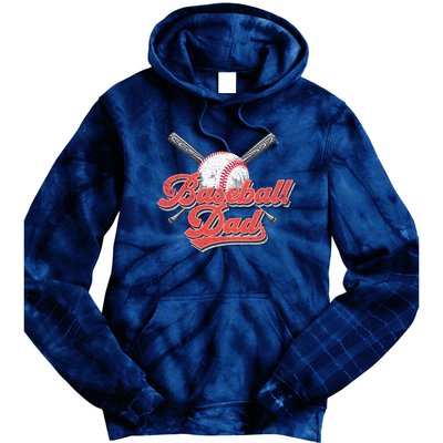 Baseball Dad Vintage Baseball For Dad Tie Dye Hoodie