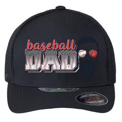 Baseball Dad Vintage Baseball For Dad Flexfit Unipanel Trucker Cap