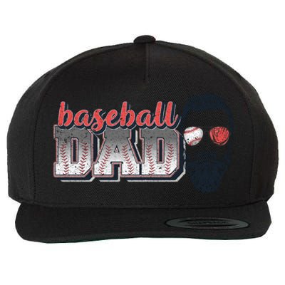 Baseball Dad Vintage Baseball For Dad Wool Snapback Cap