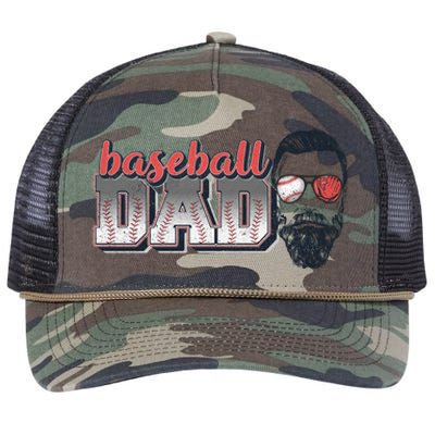 Baseball Dad Vintage Baseball For Dad Retro Rope Trucker Hat Cap