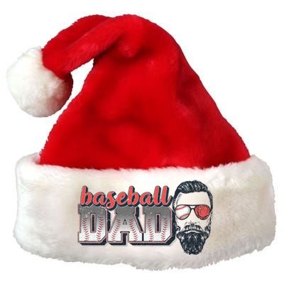 Baseball Dad Vintage Baseball For Dad Premium Christmas Santa Hat