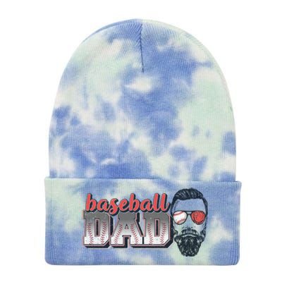 Baseball Dad Vintage Baseball For Dad Tie Dye 12in Knit Beanie