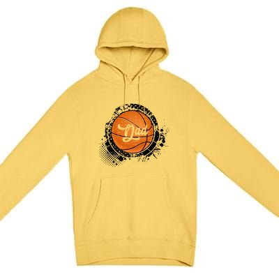 Basketball Dad Vintage Basketball Family Matching Cute Gift Premium Pullover Hoodie