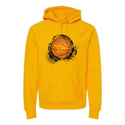 Basketball Dad Vintage Basketball Family Matching Cute Gift Premium Hoodie