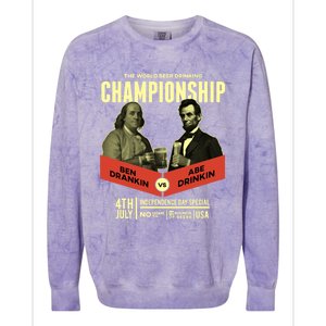 Ben Drankin Vs Abe In Poster 4th Of July Meaningful Gift Colorblast Crewneck Sweatshirt