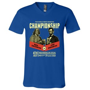 Ben Drankin Vs Abe In Poster 4th Of July Meaningful Gift V-Neck T-Shirt