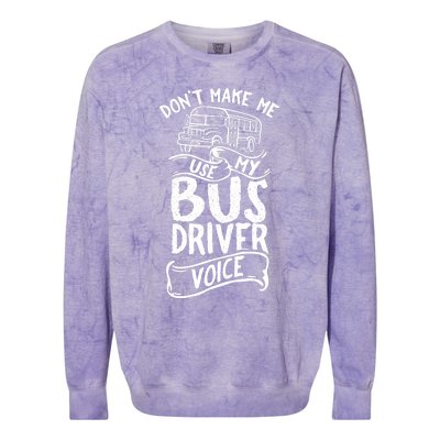 Bus Driver Voice Job Operator Busman Driving Colorblast Crewneck Sweatshirt