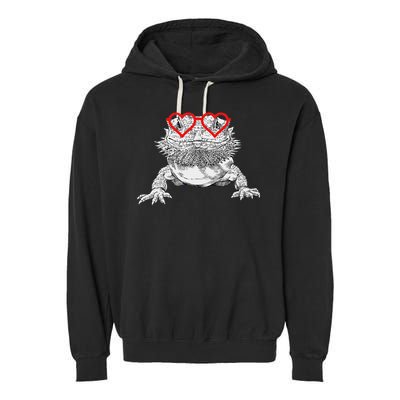 Bearded Dragon Valentines Day Beardie Mom Animal Lover Garment-Dyed Fleece Hoodie