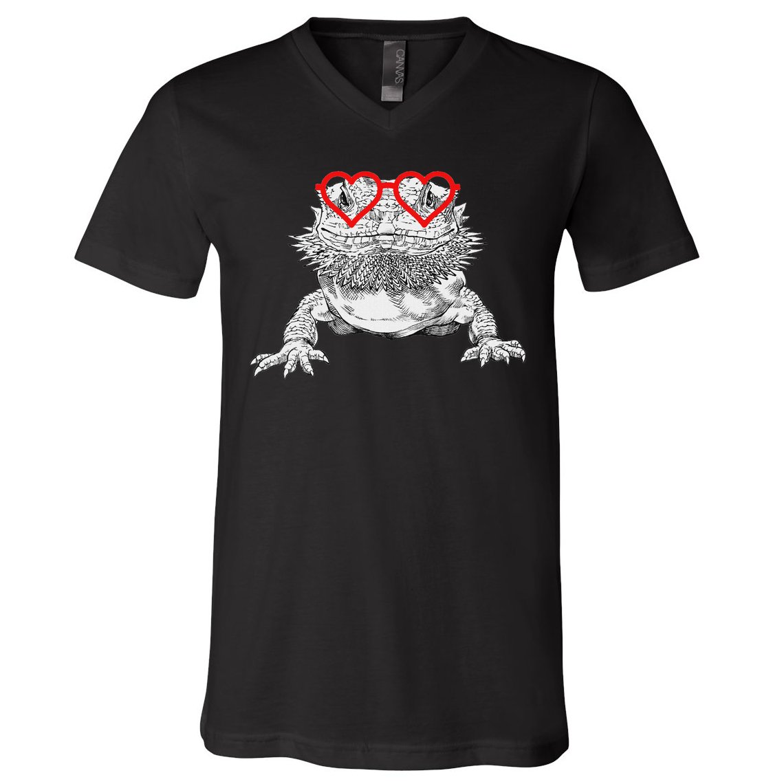 Bearded Dragon Valentines Day Beardie Mom Animal Lover V-Neck T-Shirt