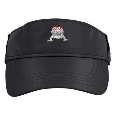 Bearded Dragon Valentines Day Beardie Mom Animal Lover Adult Drive Performance Visor