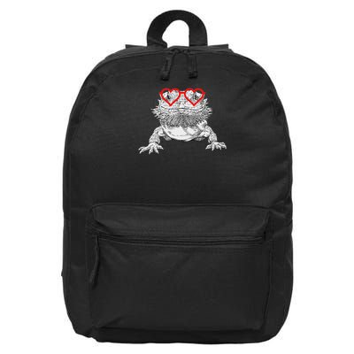 Bearded Dragon Valentines Day Beardie Mom Animal Lover 16 in Basic Backpack