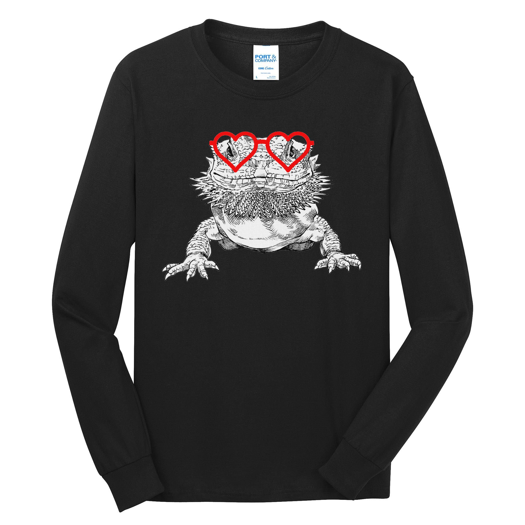 Bearded Dragon Valentines Day Beardie Mom Animal Lover Tall Long Sleeve T-Shirt