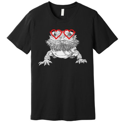 Bearded Dragon Valentines Day Beardie Mom Animal Lover Premium T-Shirt