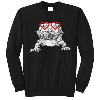 Bearded Dragon Valentines Day Beardie Mom Animal Lover Tall Sweatshirt