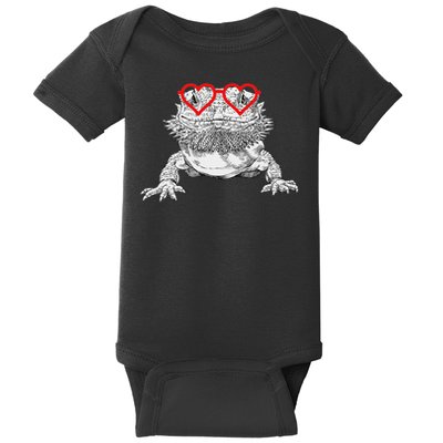 Bearded Dragon Valentines Day Beardie Mom Animal Lover Baby Bodysuit