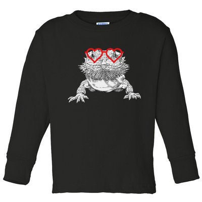 Bearded Dragon Valentines Day Beardie Mom Animal Lover Toddler Long Sleeve Shirt