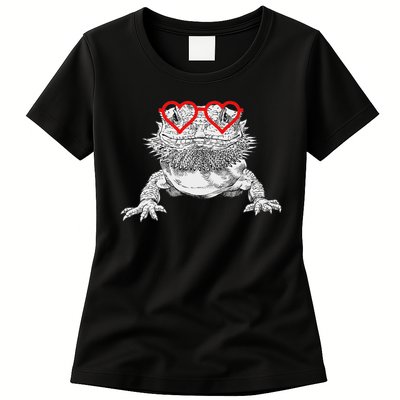 Bearded Dragon Valentines Day Beardie Mom Animal Lover Womens T-Shirt