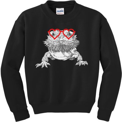 Bearded Dragon Valentines Day Beardie Mom Animal Lover Kids Sweatshirt