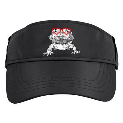 Bearded Dragon Valentines Day Beardie Mom Animal Lover Adult Drive Performance Visor