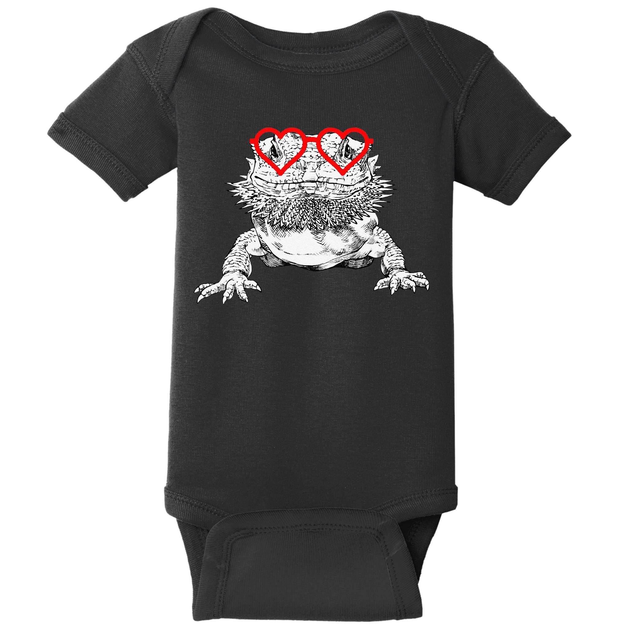 Bearded Dragon Valentines Day Beardie Mom Animal Lover Baby Bodysuit