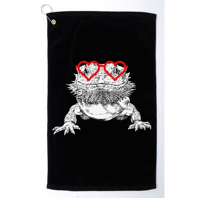 Bearded Dragon Valentines Day Beardie Mom Animal Lover Golf Towel