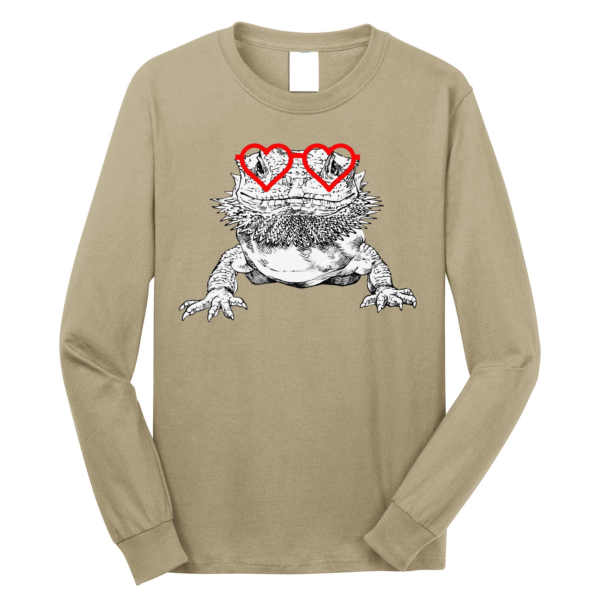 Bearded Dragon Valentines Day Beardie Mom Animal Lover Long Sleeve Shirt