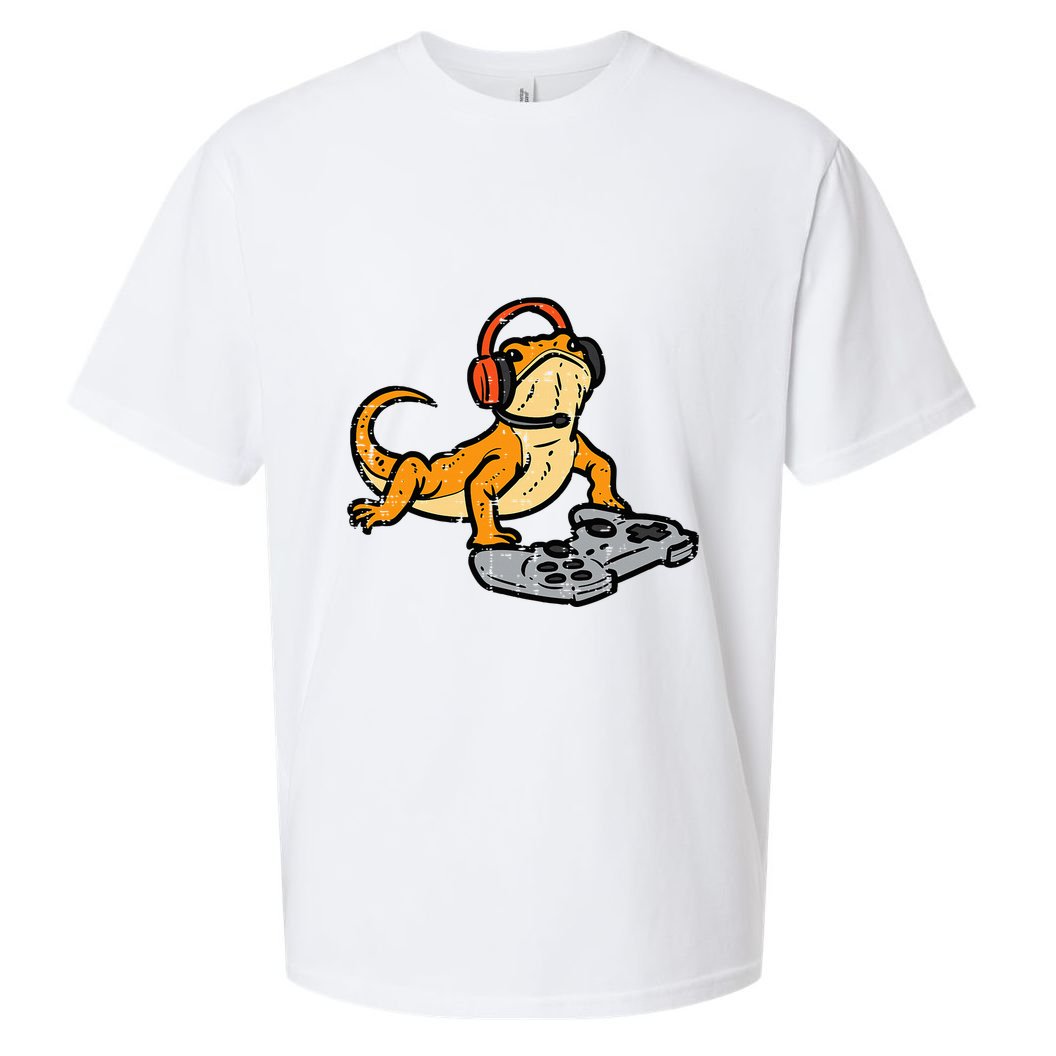 Bearded Dragon Video Gaming Funny Gamer Animal Sueded Cloud Jersey T-Shirt
