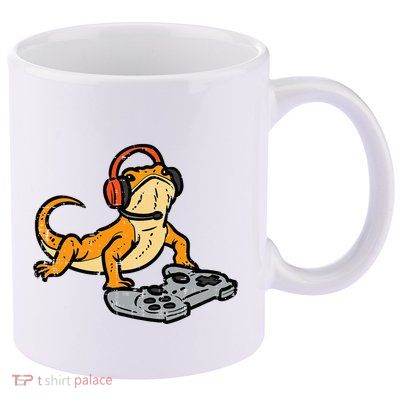 Bearded Dragon Video Gaming Funny Gamer Animal 11oz C Handle Ceramic Mug