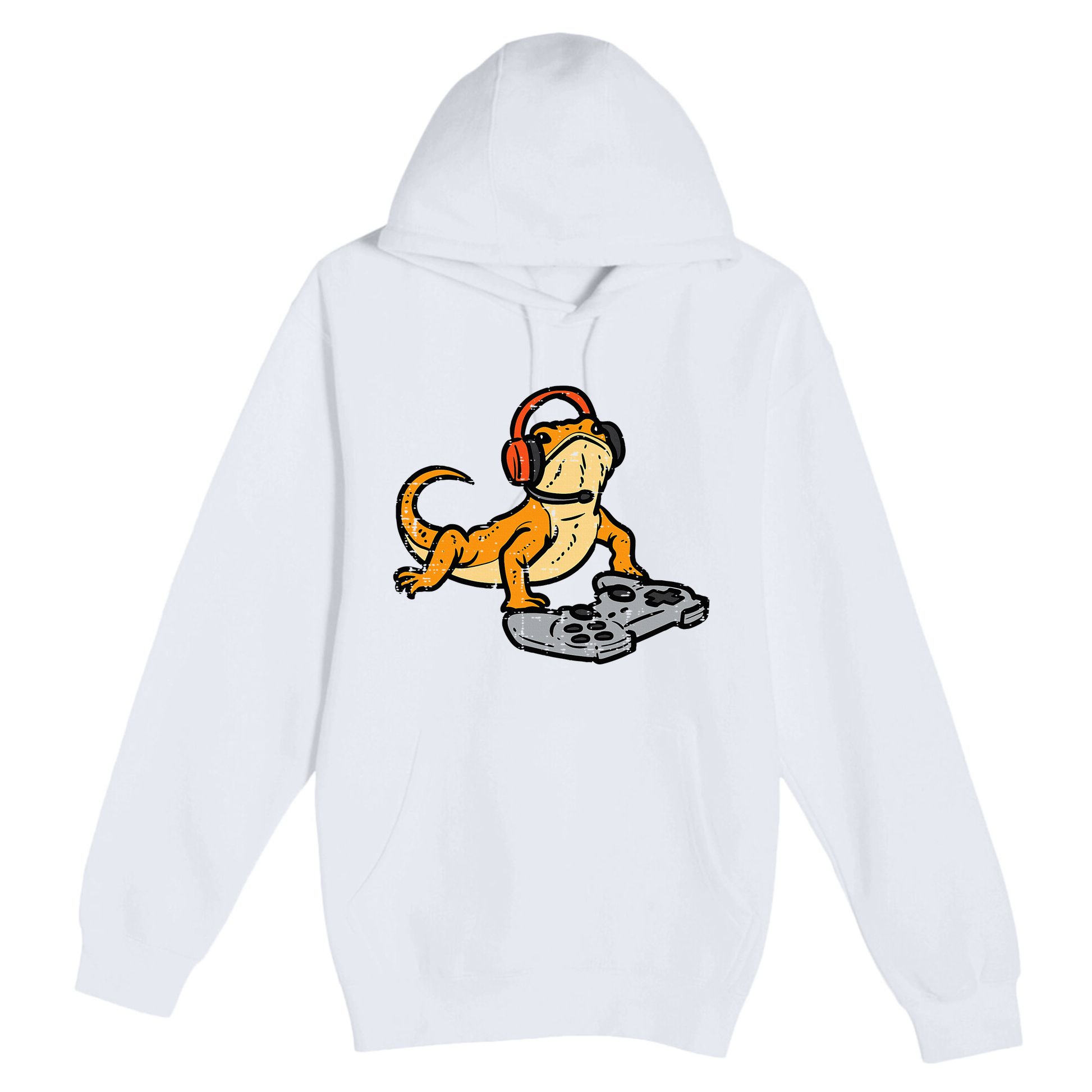 Bearded Dragon Video Gaming Funny Gamer Animal Premium Pullover Hoodie
