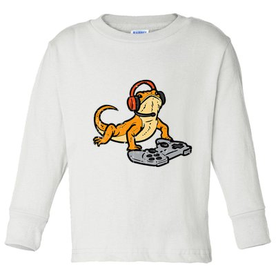 Bearded Dragon Video Gaming Funny Gamer Animal Toddler Long Sleeve Shirt