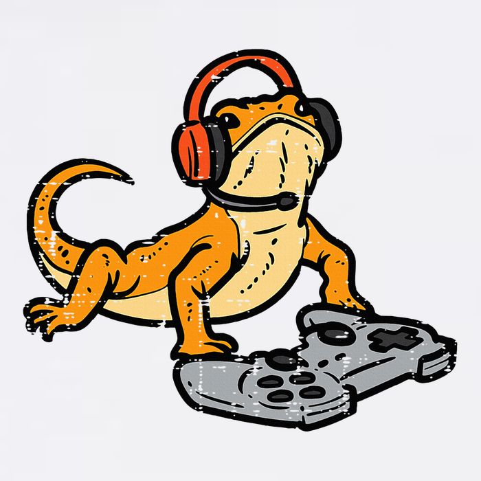 Bearded Dragon Video Gaming Funny Gamer Animal Women's Crop Top Tee
