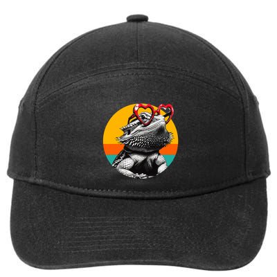 Bearded Dragon Valentines Day Beardie Mom Animal Lover 7-Panel Snapback Hat