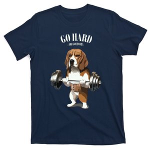 Beagle Dog Weightlifting In Fitness Gym T-Shirt