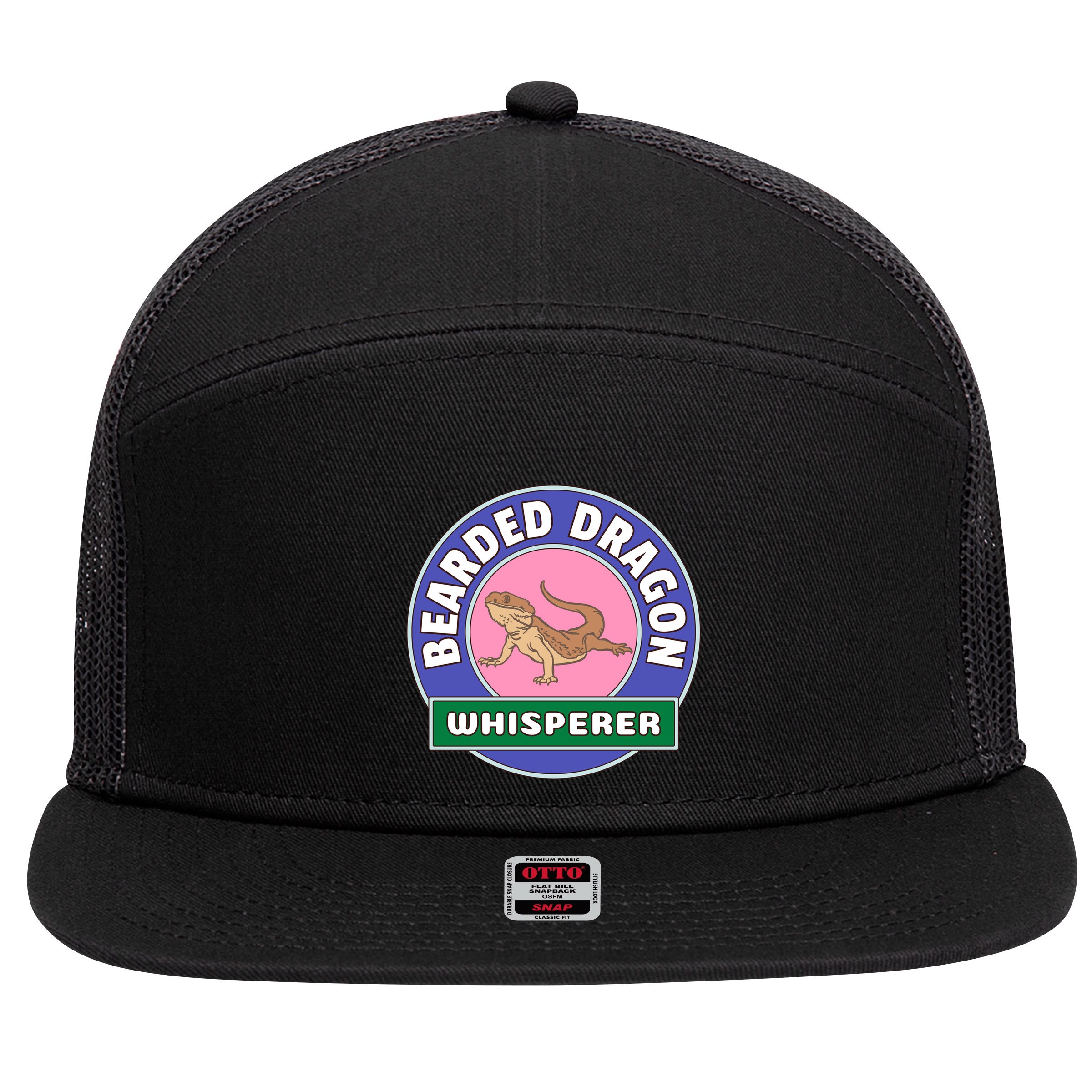 Bearded Dragon Whisperer 7 Panel Mesh Trucker Snapback Hat