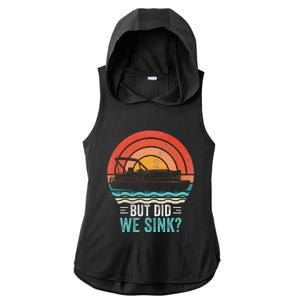 But Did We Sink Pontoon Funny Captain Boating Ladies PosiCharge Tri-Blend Wicking Draft Hoodie Tank