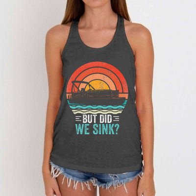 But Did We Sink Pontoon Funny Captain Boating Women's Knotted Racerback Tank