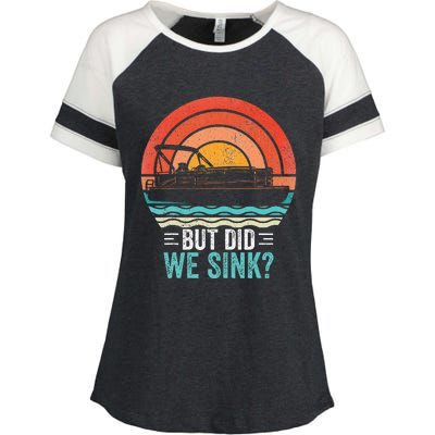 But Did We Sink Pontoon Funny Captain Boating Enza Ladies Jersey Colorblock Tee