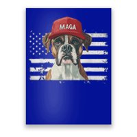 Boxer Dog Wearing Maga Hat American Flag Poster