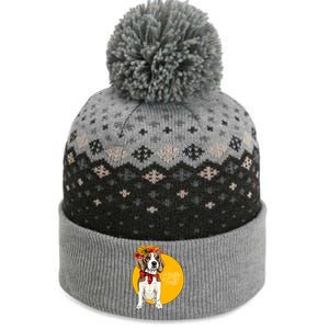 Beagle Dog Wearing Autumn leaves Crown Hello fall The Baniff Cuffed Pom Beanie