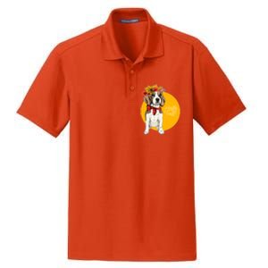 Beagle Dog Wearing Autumn leaves Crown Hello fall Dry Zone Grid Polo